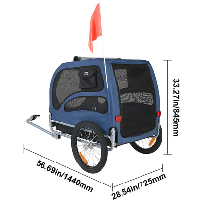 Hondenaanhanger – Hondenfietskar – Fietsaanhanger – Hondenbuggy – Fietskar Voor Honden – Draagvermogen 45 kg – Opvouwbaar Met Snelsluitwielen
