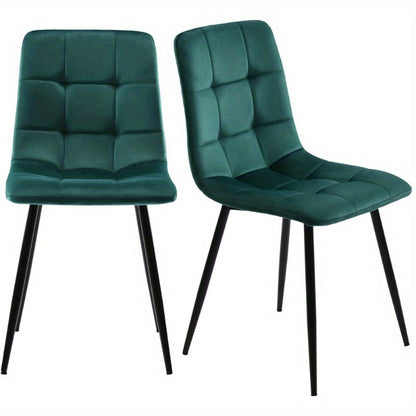 Eetkamerstoel – Stoel – Zithoekstoel – Keukenstoel – Design Stoel – Donkergroene Fluwelen Bekleding – Metalen Frame – Comfortabel En Stevig – Set Van 4