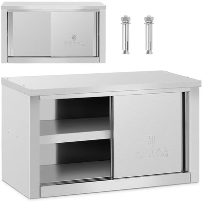 Keukenkastje – Wandkastje – Opbergkast – Buffetkast – Spaanplaatkast – Roestvrij Staal – Schuifdeuren – 120 Kg Draagkracht – 90x40x50 cm
