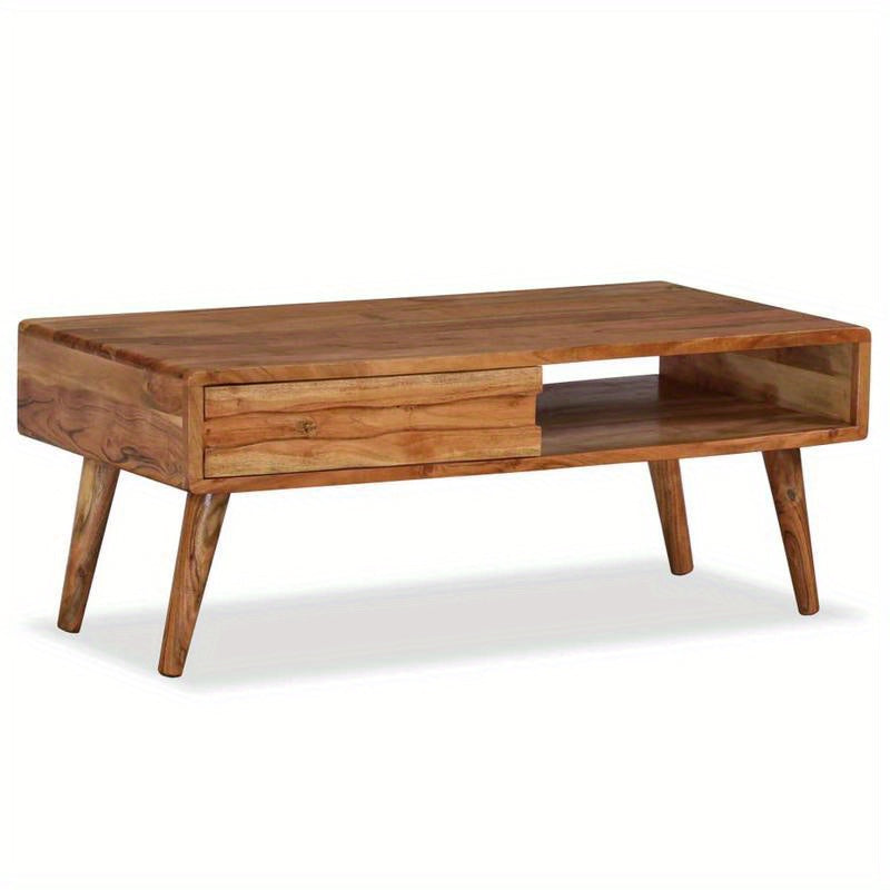 Salontafel – Koffietafel – Bijzettafel – Woonkamertafel – Lounge Tafel – Massief Hout – Met Opberglade – 100x50x40 cm – Geschikt Voor Binnengebruik – Onderhoudsvriendelijk