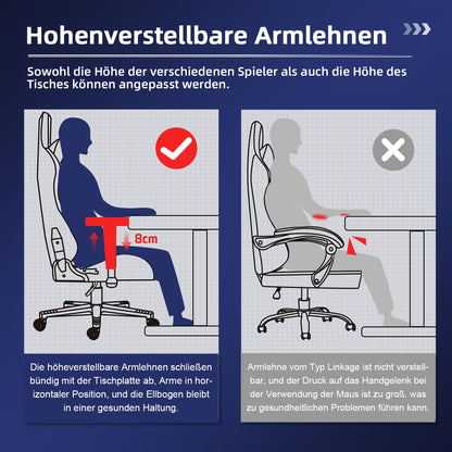 Gamingstoel – Gamerstoel – Bureaustoel – Spelstoel – Gaming Armstoel – Ergonomisch Comfort – Kantelfunctie 170°