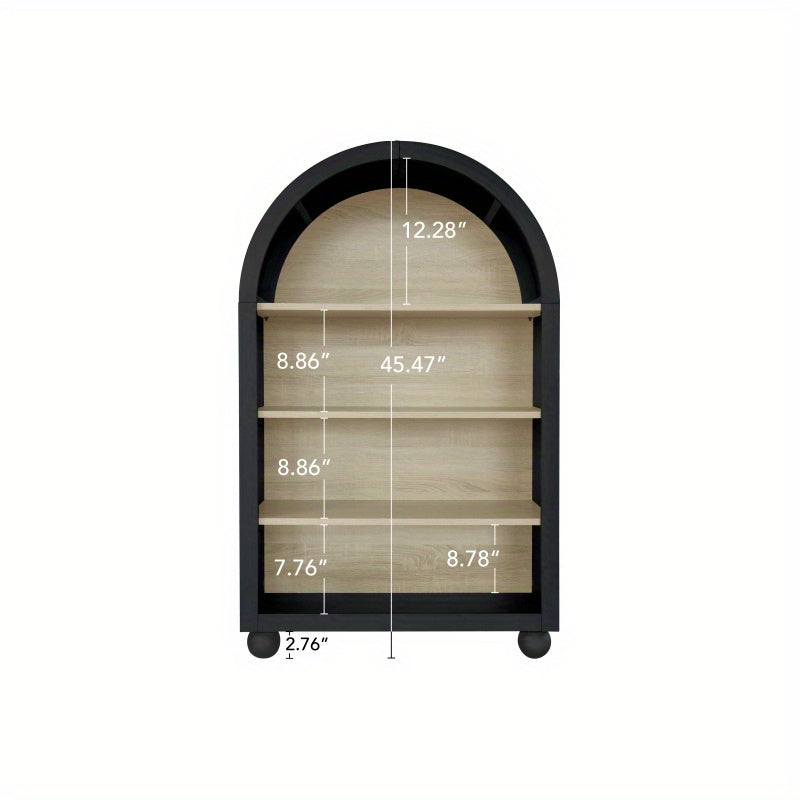 Boekenkast – Boekenrek – Opbergkast – Vakkenkast – Stellingkast – Zwart Hout – 120 cm Hoog – Draagvermogen 100 kg – Geen Montage Nodig