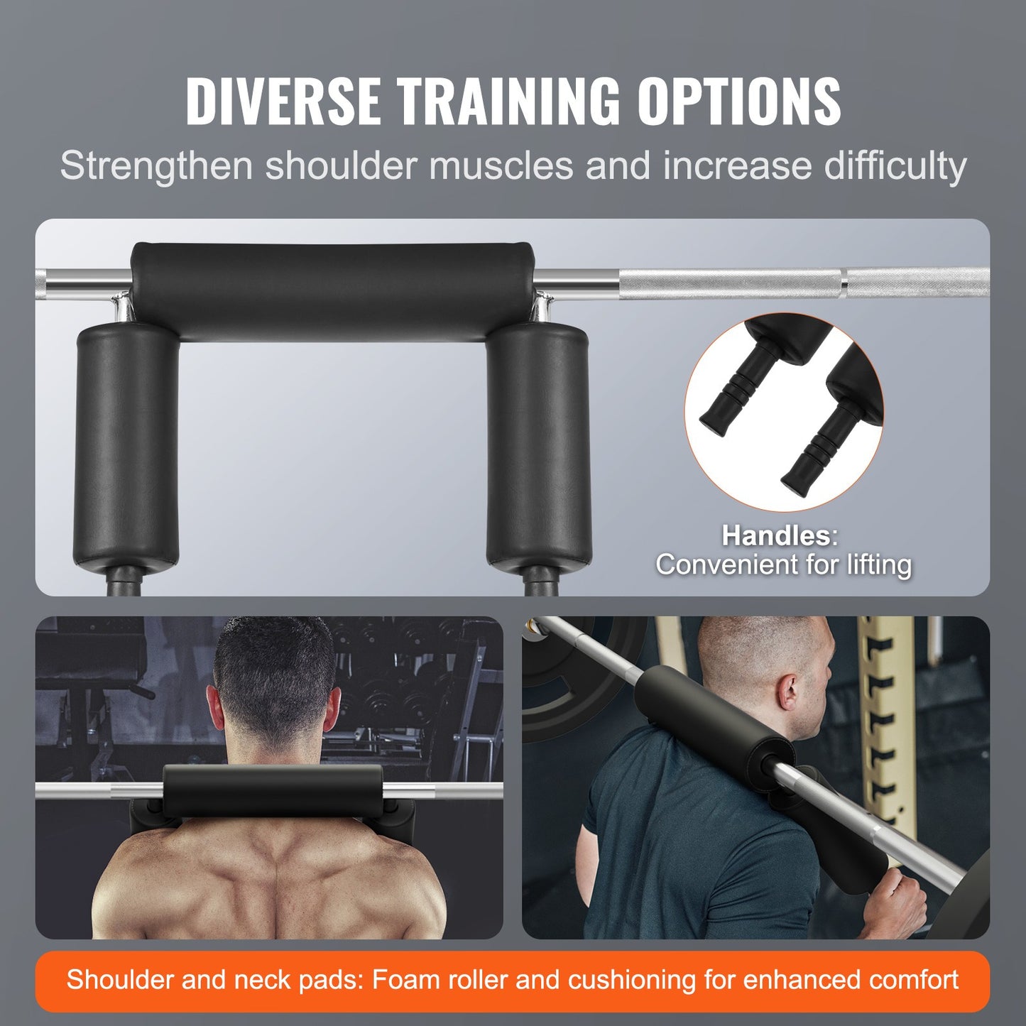 Veiligheids Squat Bar – Fitness Barbell – Krachttraining Bar – Revalidatie Bar – Gewicht Bar – 28 mm Staal – Schouder Foam Padding – Max 320 kg Belastbaar