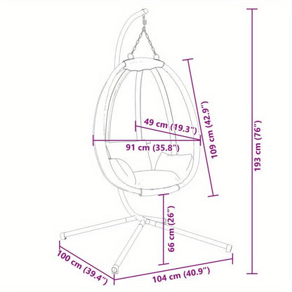 Hangstoel – Eivormige Hangstoel – Buitenstoel – Tuinstoel – Balkonstoel – Weerbestendig Staal – Ergonomisch Comfort - QUORE