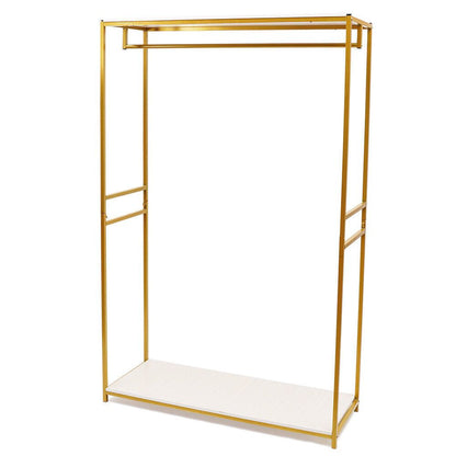 Gouden Kledingrek – Kledingstandaard – Kledinghanger – Garderoberek – Vrijstaand Rek – Metalen Frame – 190,5 cm Hoog – Planken Tot 22,68 kg Draagvermogen