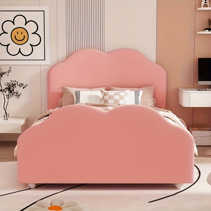 Bedframe – Eenpersoonsbed – Hoofdbord – Slaapbank – Bedbodem – Roze Kleur – Duurzaam Bamboe – Modern Design