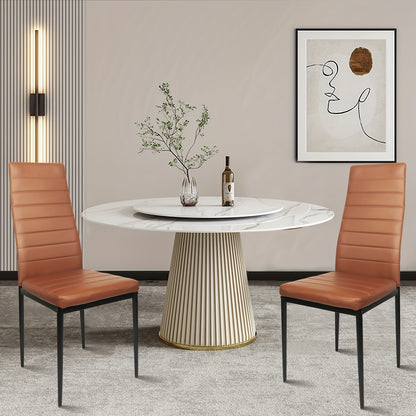Eetkamerstoel – Stoel – Keukenstoel – Armstoel – Diningset – Set Van 2 – Kunstleer Bekleed – Metalen Frame – Hoge Rugleuning – Zithoogte 45 cm