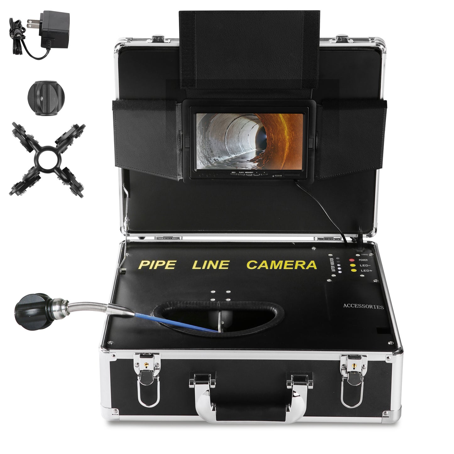 Rioleringcamera – Inspectiecamera – Endoscoop – Pijpcamera – Afvoerinspectie – 7 Inch Scherm – 12 LED’s verstelbaar – IP68 Waterdicht – 16 GB SD-kaart – 30 Meter Kabel