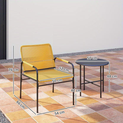 Rattan Pubset – Tuinset – Balkonmeubilair – Buitenmeubilair – Bistroset – Comfortabele Polyester Kussens – Weerbestendig Kunststof Rattan