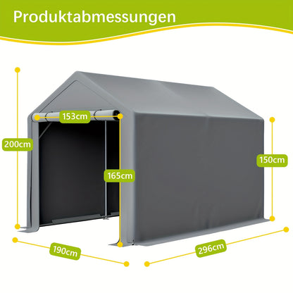 Buitenberging – Tuinberging – Opslagtent – Fietsenberging – Gereedschapsschuur – Extra Ruim 296x190x200 cm – Gegalvaniseerd Stalen Frame & UV- en Waterbestendig PE Dak