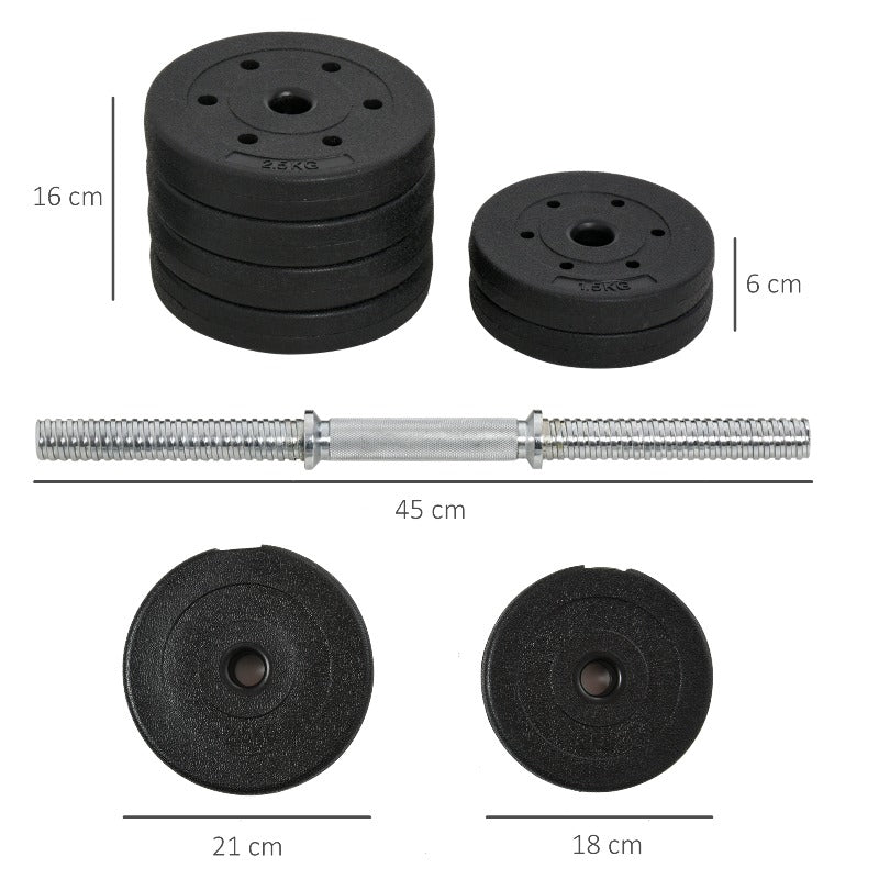 Verstelbare Halterset – Dumbbells – Gewichtsschijven – Krachttraining Set – Fitness Gewichten – Tot 30 kg – Stalen Frame Met PU-Coating