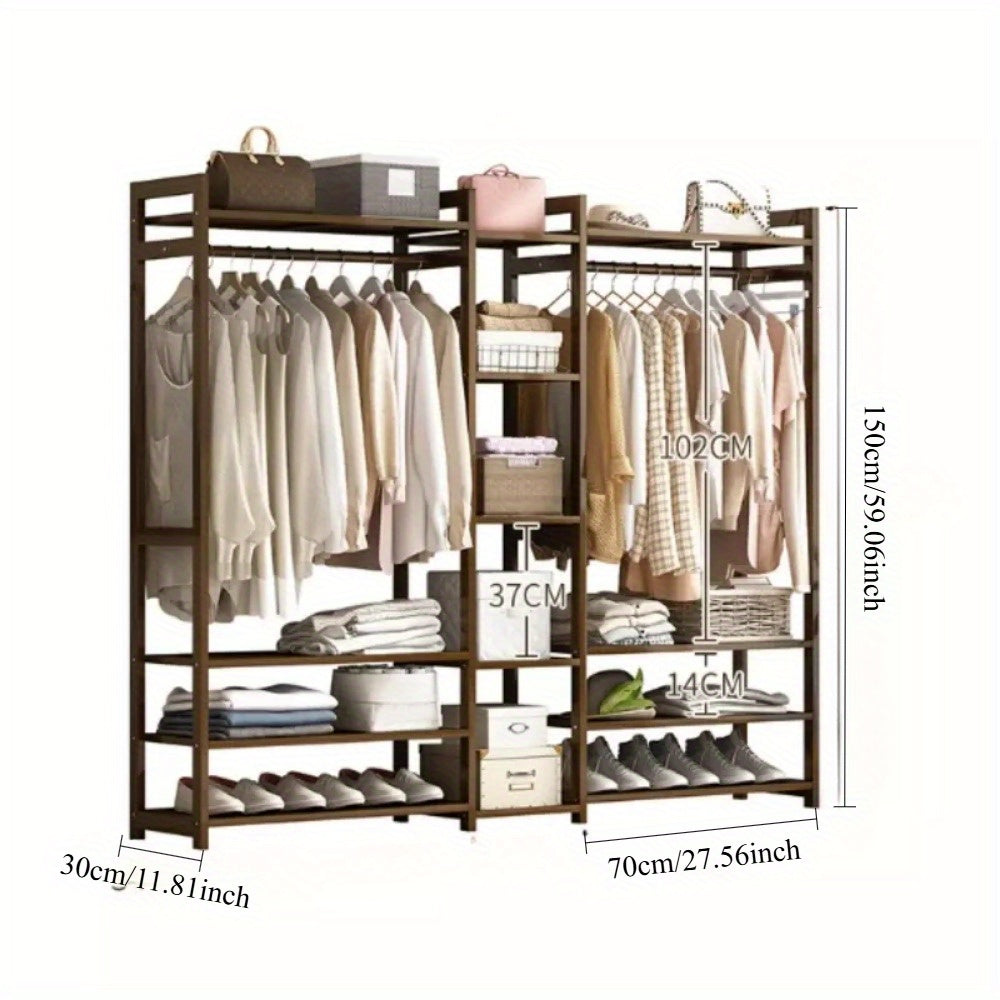 Kledingrek – Garderoberek – Dressboy – Kledingstandaard – Vrijstaand – Bamboe en Hout – Duurzaam & Lichtgewicht