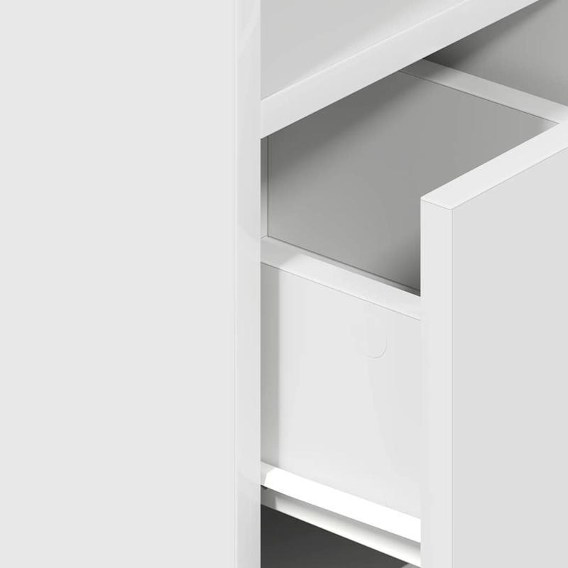 Set of 2 White Bedside Tables with Drawer, Measuring 25X31X66 Cm