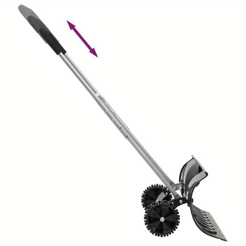 Sneeuwschep – Sneeuwschuiver – Sneeuwruimer – Sneeuwschop – Zwart – Uitschuifbare Stalen Steel – Grote Polycarbonaat Schep 66 cm