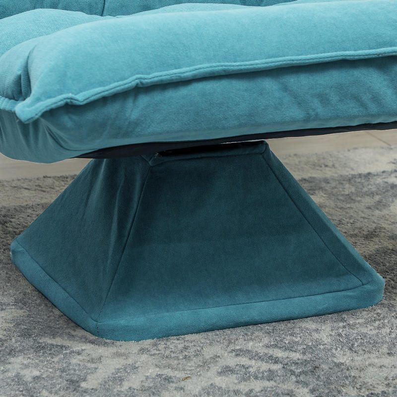 Ligstoel – Loungestoel – Relaxstoel – Tuinstoel – Draaistoel – Verstelbare Rugleuning – 360° Draaibaar – Zacht Gevoerd – Met Metaal Frame