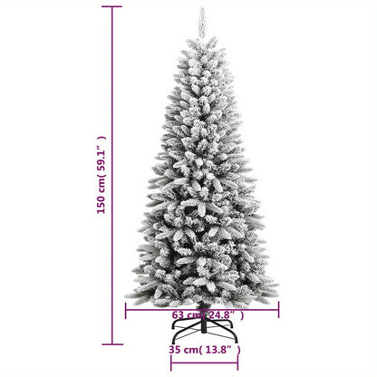 Kunstkerstboom – Nepsneeuw Boom – Kerstversiering – Dennenboom – Flocked Christmas Tree – 150 cm Hoog – PVC & PE Materialen