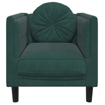 Velvet Fauteuil – Loungestoel – Zetel – Armstoel – Relaxstoel – Donkergroen – Massief Houten Frame – Luxe Comfort – Stevig MDF Onderstel – Zachte Velvet Bekleding – Gemakkelijk Monturen