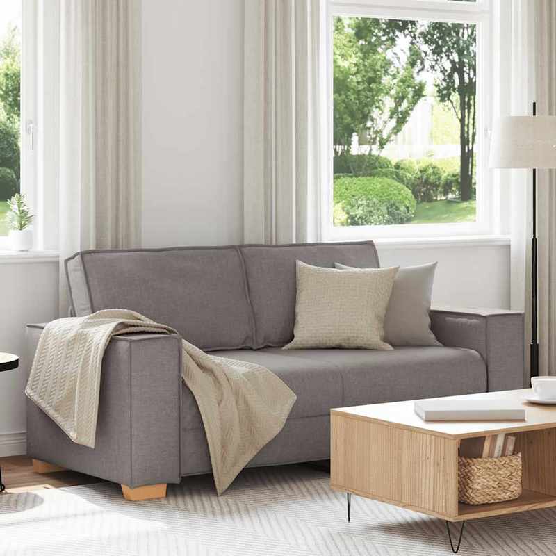 2-zitsbank – Loveseat – Sofa – 2-persoonsbank – Bankstel – Taupe – Compact 140 cm – Duurzaam Hardhoutframe