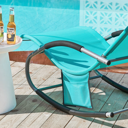 Verstelbare Tuinlounger – Verstelbare Loungestoel – Buitenstoel – Loungechair – Met Opbergzak – Met Metalen Frame – Weerbestendig Ademend Materiaal