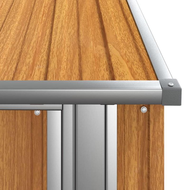Tuinhuisje – Tuinberging – Tuinschuur – Gereedschapshuisje – Tuinkast – Gegalvaniseerd Staal – Weerbestendig & Verplaatsbaar – Bruin – 118,5x97x209,5 cm