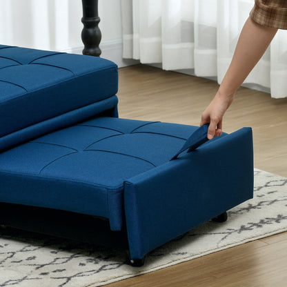 Fauteuil Bedbank – 1-Zitsbank – Slaapfauteuil – Loungezetel – Slaapstoel – Verstelbare Rugleuning – Geïntegreerd Kussen – Blauw