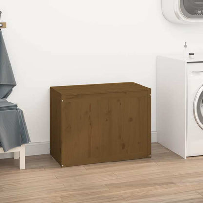 Houten kist – Opbergkist – Opbergbox – Houten krat – Bergruimte – Massief dennenhout – Honingbruin – 88,5 x 44 x 66 cm – Stevige constructie – Handgemaakt rustiek design