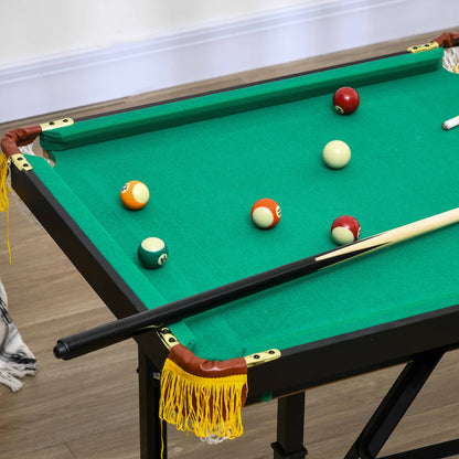 Opvouwbare Biljarttafel – Biljarttafel Vintage – Speeltafel – Pooltafel – Groene Biljart Set – Verstelbare Hoogte – Compleet Met Keuen En Ballen