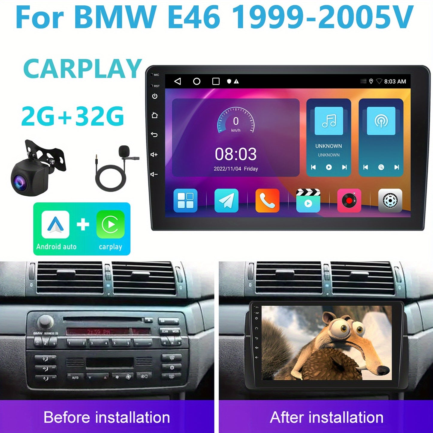 Autoradio – Car Stereo – Auto Radio – Autoradio Met Touchscreen – Auto Multimedia – 22,86 cm Scherm – CarPlay & Android Auto – GPS Navigatie – DSP Audio – Bluetooth – WiFi