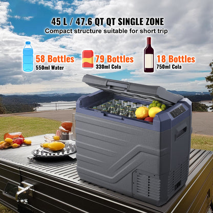 Draagbare Koelbox – Mobiele Koelkast – Reis Koelbox – Compressor Koelbox – 45 Liter Inhoud – Snel Koelen Tot -20°C – Bluetooth Afstandsbediening