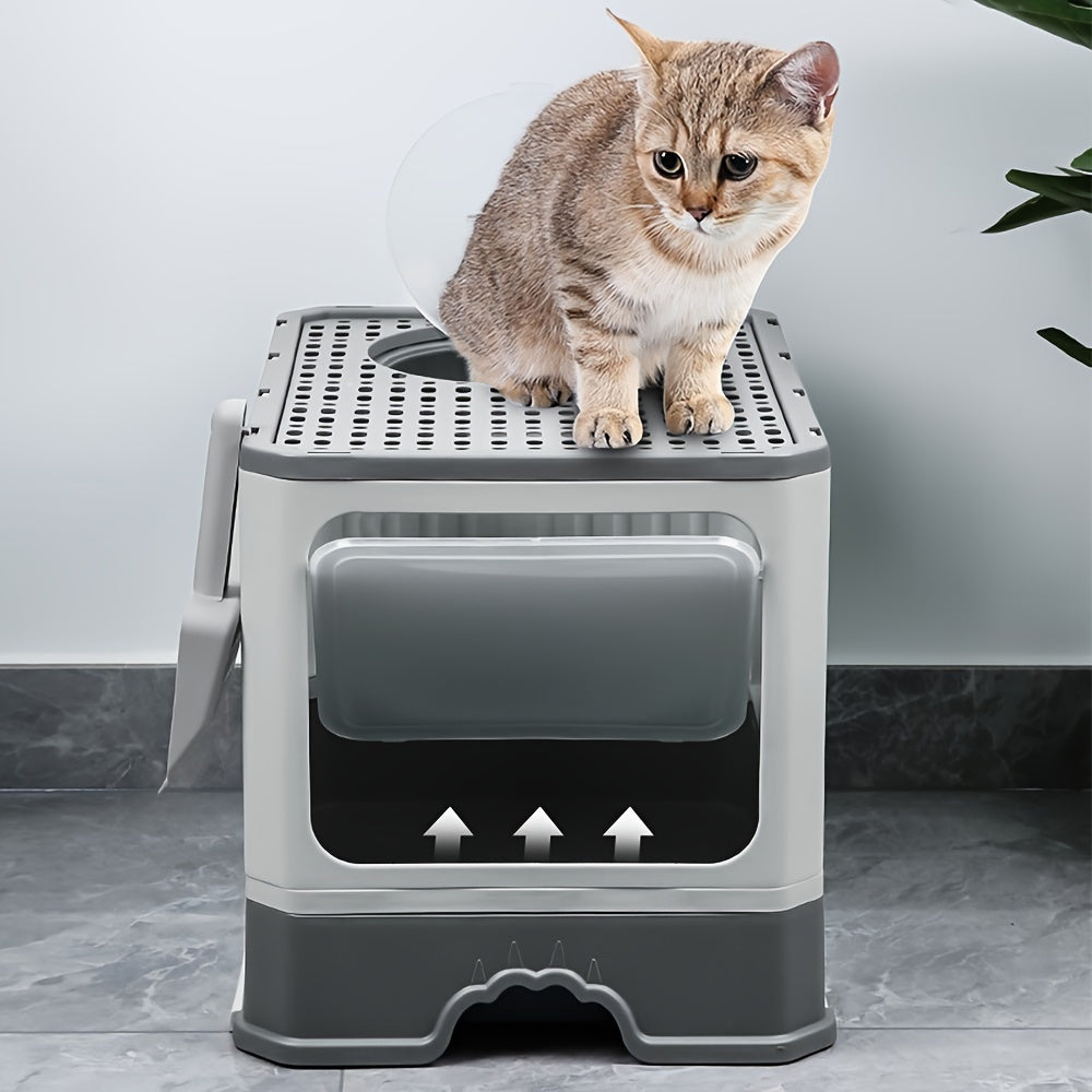 Kattenbak – Kattentoilet – Kattenbak met Deksel – Gesloten Kattenbak – Kattenbak Extra Groot – Ruim & Duurzaam PP Plastic – Geurvrij en Antispat Ontwerp
