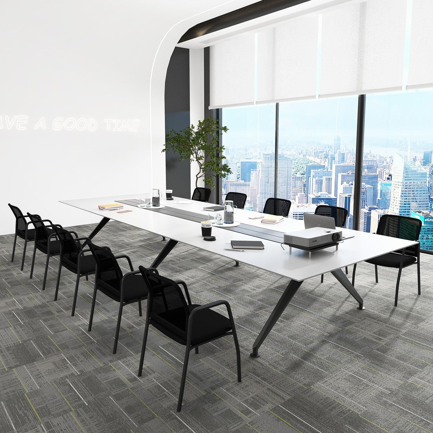 Wachtkamerstoelen – Stoelen – Zitplaatsen – Vergaderstoelen – Kantoorstoelen – Ademend Mesh – Stevig Metalen Frame – Set Van 2 – Zwart