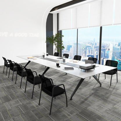 Wachtkamerstoelen – Stoelen – Zitplaatsen – Vergaderstoelen – Kantoorstoelen – Ademend Mesh – Stevig Metalen Frame – Set Van 2 – Zwart