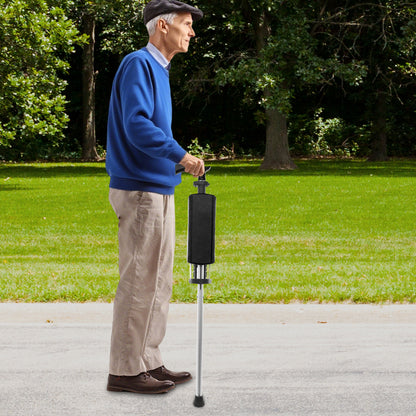 Folding Walking Stick Chair | Black Aluminum Alloy, Foldable Design, Seat Included, for Adults, by NaMaSyo