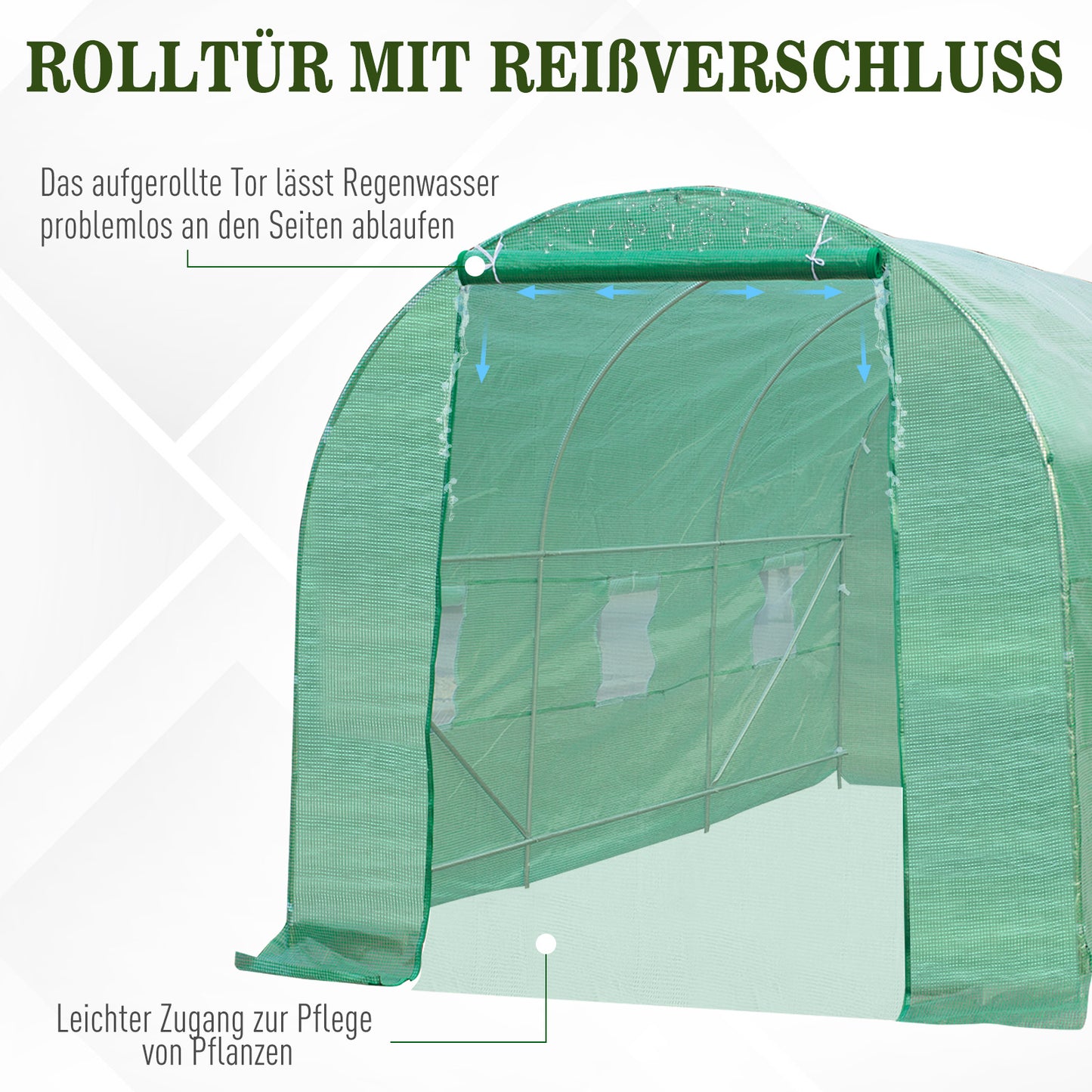 Kas – Serre – Kweekkas – Tuinkas – Plantentunnel – Stevig Gegalvaniseerd Stalen Frame – Afmetingen 445x190x200 cm