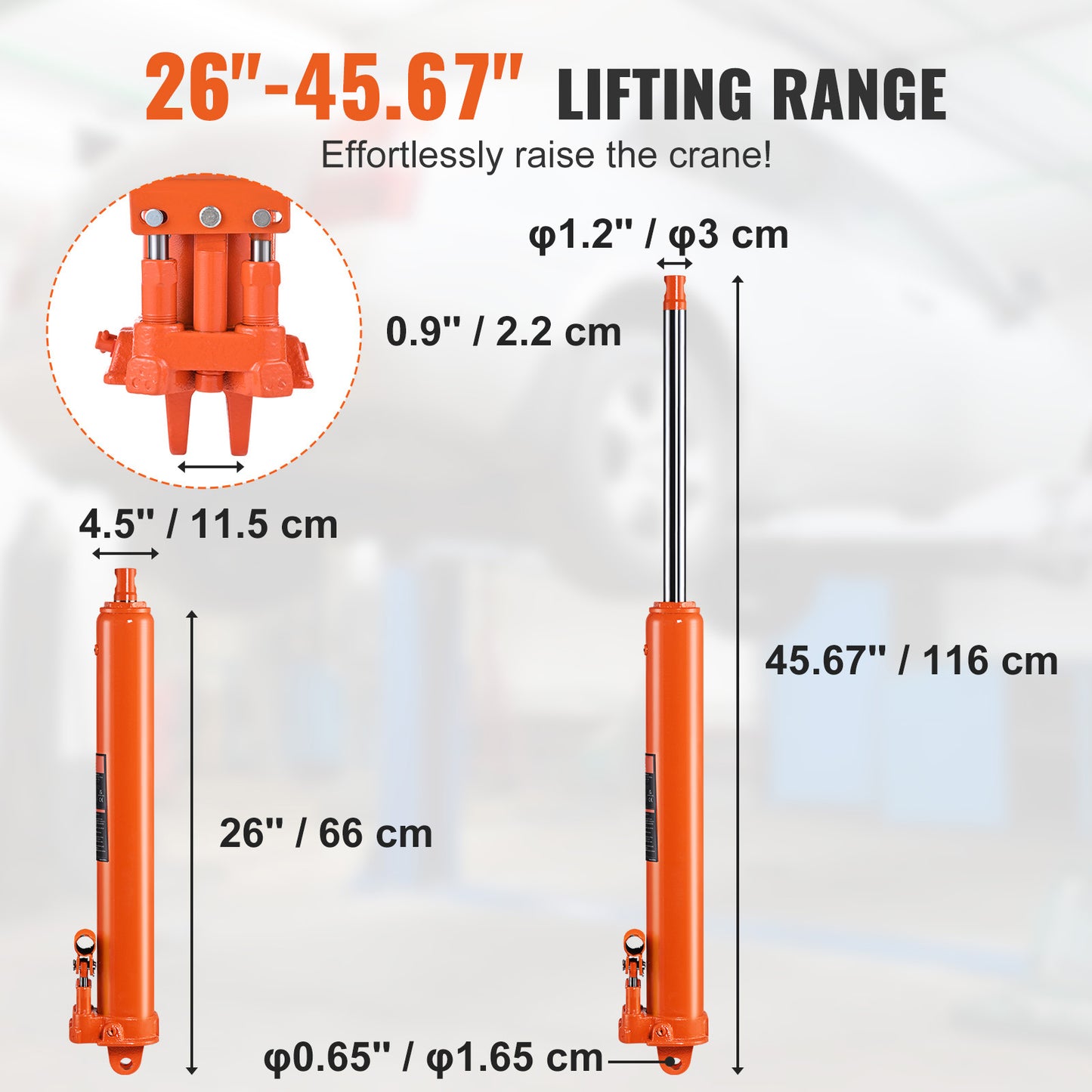 Autokrik – Hydraulische Krik – Garagekrik – Potkrik – Hevelift – 8 Ton Draagvermogen – Hard-Chroom Legeringsstaal