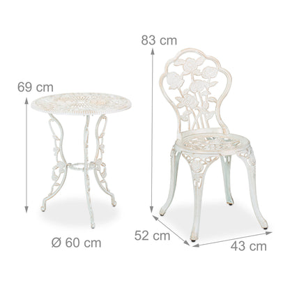 3pcs Garden Furniture Set in White/ Bronze