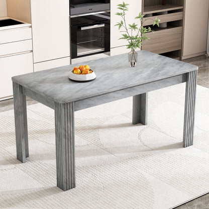Dining Table, Contemporary Dining Table, Sturdy Dining Table, Four-Legged Table, Oak Wood Table, Rectangular Dining Table, Coffee Leisure Table, Modern Simple Dining Table, Concrete Look [OLD SKU:WF312300AAB]