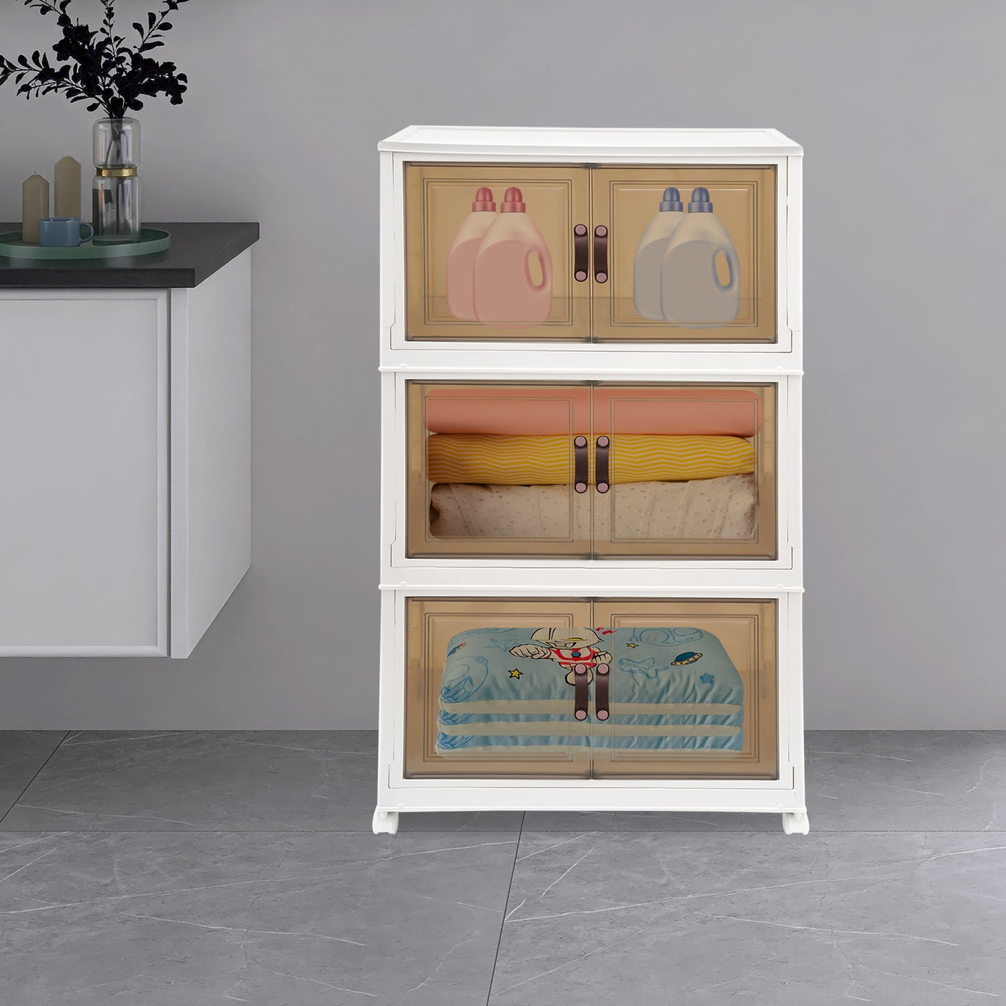 Opbergkast – Opbergbox – Opslagsysteem – Opbergrek – Opbergmeubel – Modulaire Indeling – Inclusief Zwenkwieltjes