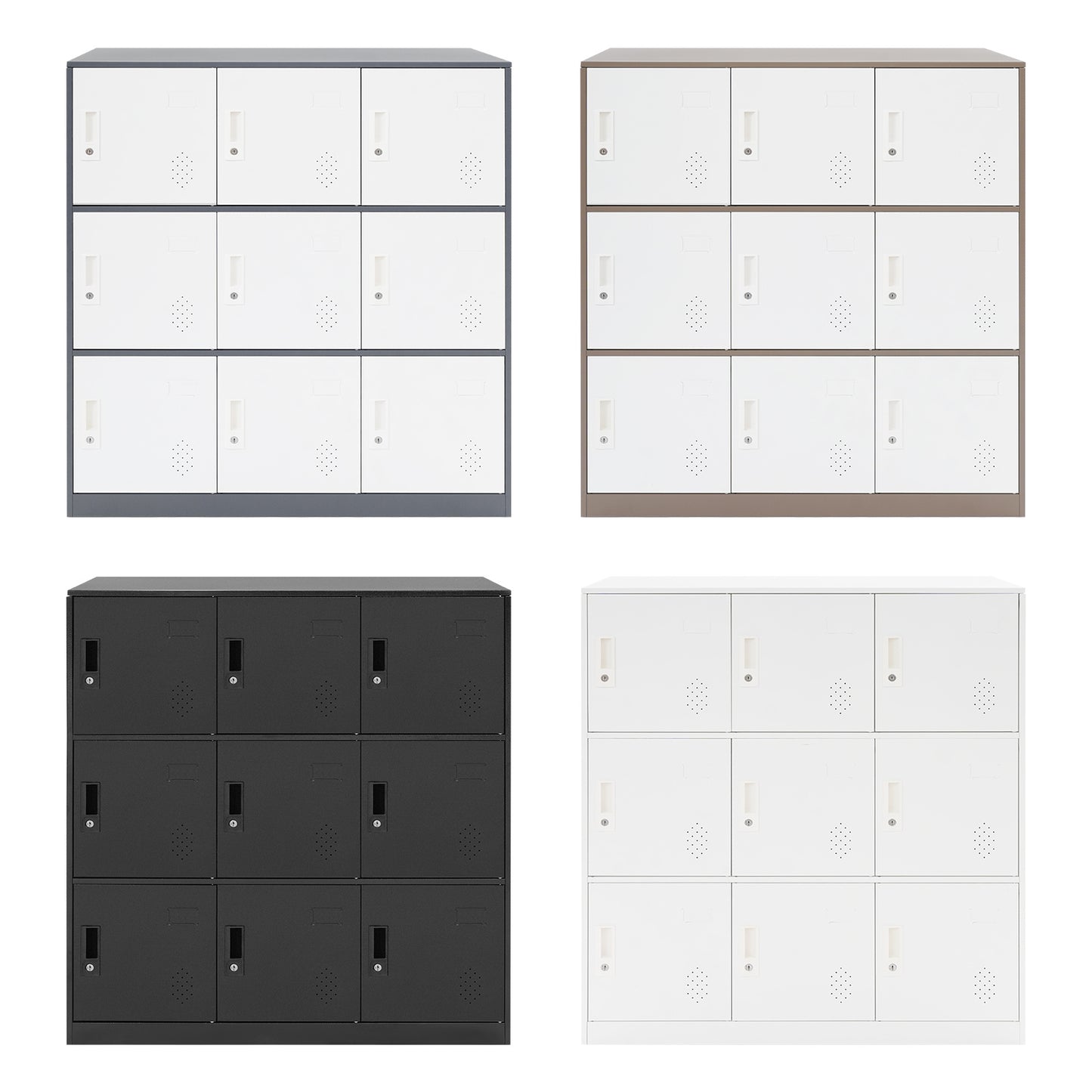 Heavy-Duty Lockable Office Cabinet with Card Slots - Large Storage Organizer, Heavy-Duty Steel Construction, Freestanding Floor Cabinet for Home, Office, School, or Business - Easy Assembly, No Power Needed, Modern Workspace
