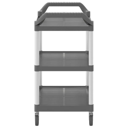 Keukentrolley – Opbergtrolley – Serveerwagen – Keukenwagen – Trolley met 3 Niveaus – Aluminium – 99x50x96 cm – Stevige Wielen met Rem