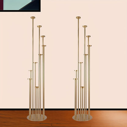 Gouden Kandelaar – Kaarshouder – Candelabra – Waxinehouder – 9-armige Kandelaar – Set van 2 – Metaal – Antiroest Met Fluwelen Bodem
