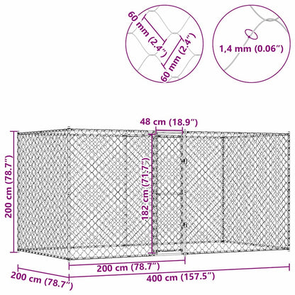 Hondenren – Puppyren – Hondenkennel – Omheining – Kennel – Gegalvaniseerd Staal – 4x2x2 Meter – Weerbestendig & Ruim Voor Grote Honden