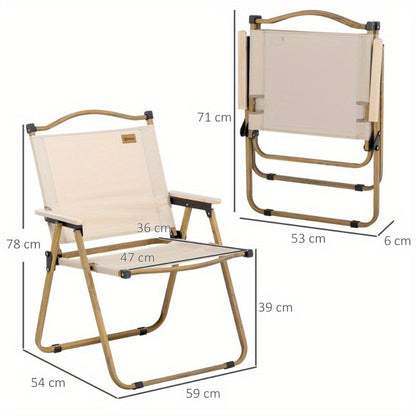 Inklapbare Campingstoel – Vouwstoel – Buitenstoel – Tuinstoel – Vissersstoel – Stalen Frame – Houtlook Design