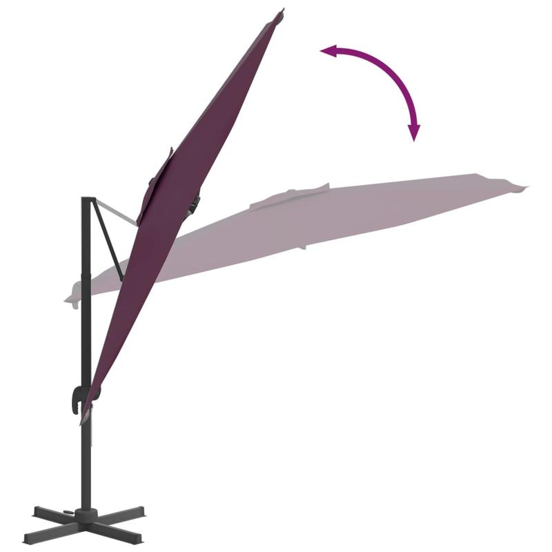 Drijvende Parasol – Zweefparasol – Terrasparasol – Tuinparasol – Hoge Schaduw – Aluminium Paal – 400 X 300 Cm