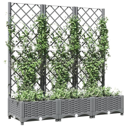 Dubbele Plantenhouder – Plantenbak – Bloembak – Kruidenbak – Tuinbak – Lichtgrijs – Stevig Materiaal – Comfortabele Werkhoogte – 120x40x121,5 cm