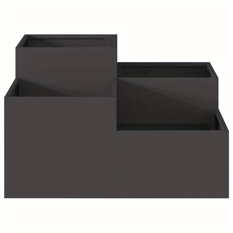 Plantenbak – Tuinbak – Bloembak – Moestuinbak – Verhoogde Bak – Zwart Staal – 100x100x48 cm – Weerbestendig & Duurzaam