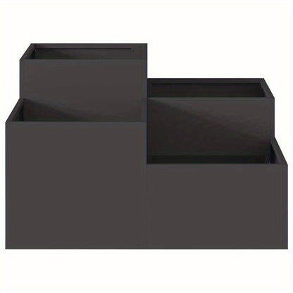 Plantenbak – Tuinbak – Bloembak – Moestuinbak – Verhoogde Bak – Zwart Staal – 100x100x48 cm – Weerbestendig & Duurzaam
