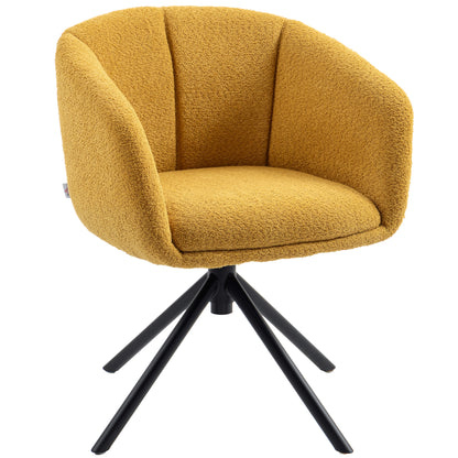 Draaifauteuil – Fauteuil – Lounge Stoel – Zithoekstoel – Kunstlederen Stoel – Gele Bekleding – Draaibaar 360 Graden – Ergonomische Zitschaal