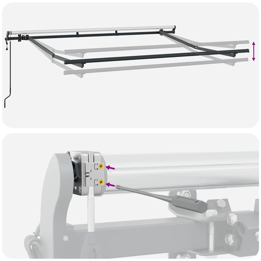 Opvouwbaar Zonnescherm Frame – Zonnescherm Frame – Schaduwdoek Frame – Terras Schaduw – Buiten Zonwering – Duurzaam Metaal – 3,5x2 Meter Antraciet