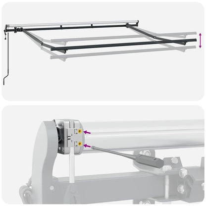 Opvouwbaar Zonnescherm Frame – Zonnescherm Frame – Schaduwdoek Frame – Terras Schaduw – Buiten Zonwering – Duurzaam Metaal – 3,5x2 Meter Antraciet